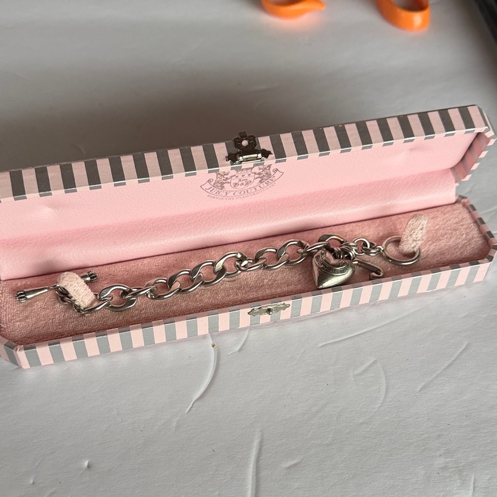 Juicy Couture Silver Bracelet with Heart Charm